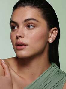 32Pcs 16G 18G Flat Back Stud Earrings For Women - Hypoallergenic Surgical Steel Internal Thread Stud Piercing Jewelry For Tragus Helix Cartilage Conch Nose Gold Silver Lip Labret Medusa Piercing - 銀色調 - 查看 7