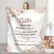Heartfelt Sister's Gift,Modern Style, Versatile,Super Soft Flannel Printed 3D Blanket, As Birthday Gifts, Family, Wedding, Souvenir Blankets, Polyester Blankets Suitable For All Seasons, Washable, Machine Washable, Lightweight, Breathable, Comfortable, Warm, Unique, 280gsm For Him, Her Personalized Ideal Gifts For Her,Perfect Nap, Camping, Travel, Home, Daily Life, Office Decoration, Birthday, Anniversary, Valentine's Day, Thanksgiving, Christmas, Halloween, Wedding, New Year Gifts ,Sofa,Bed,Car,Bedroom,Living Room,Office,  Outdoor Camping, Beach,Wall Decoration - 多色18 - 查看 4