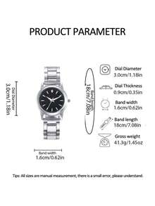 1 Đồng hồ đeo tay thạch anh mặt tròn dây kim loại bạc thường ngày cho bé trai, phù hợp cho cuộc sống hàng ngày - Bạc - Xem 6