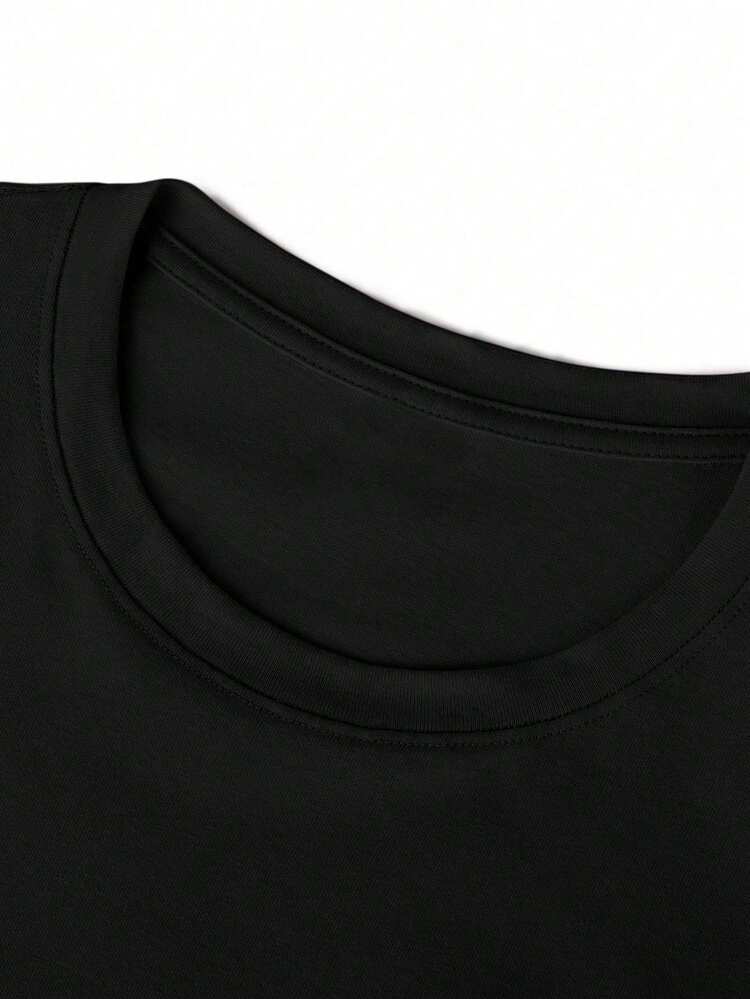 Camiseta informal de verano para mujer con estampado de águila mexicana y serpiente, cuello redondo, manga corta, 100 % algodón, 220 g de algodón grueso, cómoda, estilo urbano - Negro 3 - Añade 2