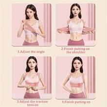 Pink Back Ring Waist Posture Support Brace For Men & Women - Adjustable Invisible Compression Support Belt For Prolonged Sitting, Reduces Neck & Back Pain, Improves Posture, Hand Washable Design, Back Posture Corrector, Comfortable Fit, Durable Construction - Pink - View 7