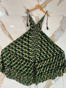 Dress - Green With Gold - View 2