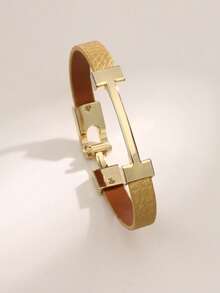 1 件时尚皮革手链，优雅腕带，全新设计，带钩扣，适合日常佩戴，高品质礼物，非常适合万圣节和圣诞节