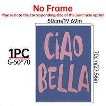 1pc Ciao Bella Poster Decoration, Wall Art, Girly Room Decor, Cute Wall Art, Pink Retro Poster, Wall Decoration Poster, Wall Canvas Decoration, Ideal Gift For Bedroom Living Room