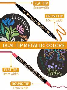 Double Headed Metal Marker Pen, 12 Colors, 24 Colors, 36 Colors Set, Greeting Card Holder, DIY Graffiti Painting Calligraphy Pen
