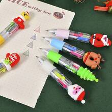 8pcs Random Christmas Ballpoint Pens - Reindeer/Snowman Designs, 4-In-1 Colors, Comfortable Writing, Suitable For Office/Party/Back-To-School Prizes, Essential Christmas Gifts, Stocking Stuffers, Holiday Favors, Party Supplies, Fun Stationery, Reliable Ink, Durable Plastic, Writing Essentials, Multi-Pack Pens, Office Workers, Party Planners
