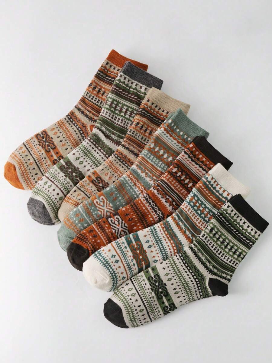 7 Paar Damen warme Merino Wolle Mode vielseitige Kniestrümpfe, Winter