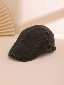 1pc Women's Solid Color Washed Retro Fashion Baseball Cap, Suitable For Daily Casual Outfits, All Seasons - Black - View 10