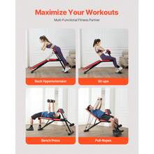 Multi-Functional Weight Bench For Full Body Workout, Roman Chair Hyperextension Bench, 770 Lbs Adjustable & Foldable Equipment For Back Arm Core Ab Workout, Sit Up Exercise Machine For Home Gym - Black - View 2