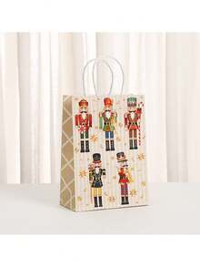 6/12/18 piezas, Bolsa de tela con estampado de Cascanueces, Bolsa de regalo para fiesta de Navidad, Bolsa de papel kraft con dibujos animados, Suministros para fiesta de Navidad - Multicolor - Ver 8