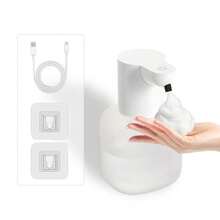 500ml Touchless Rechargeable Infrared Sensor Soap Dispenser, Wall-Mounted Electric Smart Foaming Hand Wash Liquid Dispenser, Automatic Kitchen Dish Soap Dispenser, Made Of ABS Material, IPX5 Waterproof, 4 Flow Rate Adjustable, Suitable For Bathroom, Kitchen, Restroom, Essential Gift For Christmas, Halloween, New Arrival For Autumn