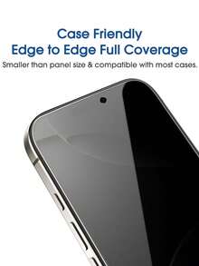 4 件防窥钢化玻璃屏幕保护膜，适用于 17、16 Pro Max、15 Pro、14 Pro Max、13 Pro、13、12 Mini、15 Plus、14 Plus - 全覆盖防偷窥钢化玻璃膜，表面轻盈 - 黑色 - 查看 3