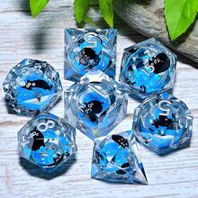 7 件树脂骰子套装，适用于圣诞节感恩节礼物用品装饰斋月和复活节棋盘游戏桌面骰子，手角色扮演多面骰子，RPG 骰子生日礼物节日派对