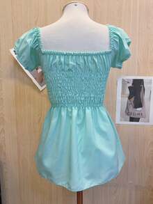 Women's Cute, Light, Elegant Style Blouse - 薄荷綠 - 查看 2