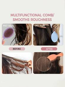 Mini Wet Hair Brush For Detangling, Compact Hair Brush For Wet And Dry Hair, Pain-Free Detangler Brush For Teens & Adults, Portable Travel Hairbrush For Purse, Gym Bag, Gift For Bridesmaids (1-Pack) - Màu sắc ngẫu nhiên - Xem 5