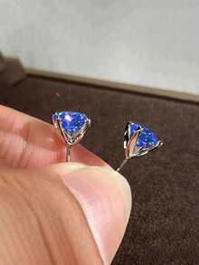 1 Pair Fashion Cubic Zirconia Stud Earrings For Women For Wedding Engagement Anniversary Party Jewelry Valentine's Day Gift