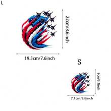 1/2/3PCS Patriotic American Flag Airplane Heat Transfer Template - Red, White, Blue, Fighter Jet And Smoke Trail - Easy Iron-On Application On T-Shirts, Hoodies, Bags, Pillows For Veterans Day, Aviation Enthusiasts - Durable Fabric Decor Gifts, DIY Clothing Decoration, Bold Graphics, Long-Lasting Printing, Apparel Embellishment, Fashionable Customization