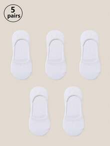 1/5/10 Đôi Tất đi thuyền mềm mại, thoáng khí, màu trơn đơn giản cho nữ, tất không lộ, tất ngắn chống trượt, thấm hút ẩm, thích hợp cho các hoạt động ngoài trời hàng ngày - Nhiều màu - Xem 13