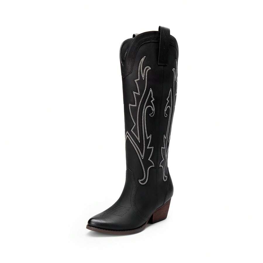 Botas Vaqueras para Mujer hasta Las Rodilla, Cowboy Boots para Dama con Tacón