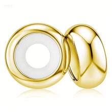 tiantianxue 1pc Silver-Plated Jewelry DIY Elegant High-Quality Minimalist Silicone Spacer Beads Series, Suitable For Women Bracelet/Anklet/Necklace DIY Jewelry Making, Valentine's Day Gift, Daily Fashion Accessory