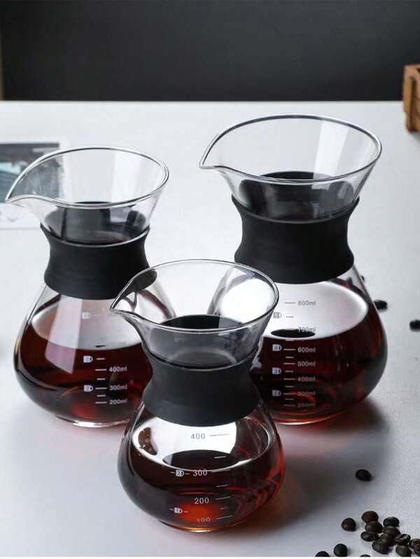 إبريق قهوة زجاجي للتنقيط اليدوي مع مرشح، إبريق للمشاركة للاستخدام المنزلي