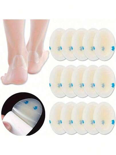 18 st gelbandage för fötter - Kudde för häl, tå - Vattentåliga hydrokolloidbandage Fotvårdsprodukter | Flexibla hälskydd (ingen låda)