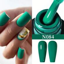 XEIJAYI 1瓶凝胶指甲油，流行系列指甲油，141种鲜艳色彩，四季皆宜 - UV/LED可卸半永久指甲油，适合DIY美甲，圣帕特里克节美甲 - 綠色 - 查看 7