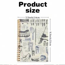 1本牙科螺旋笔记本 - A5 复古牙科插图和解剖图 - 适用于牙科学生、专业人士、医学生 - 理想的医疗礼品、牙科礼品、职业日志、教育插图、精细草图 - A5 - 查看 2