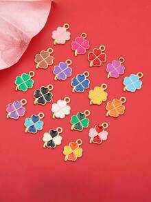 5-20pcs Alloy Enamel Lucky Four-Leaf Clover Flower Pendant, Green Four-Leaf Clover Flower Pendant, Multi-Color Four-Leaf Clover Pendant, Suitable For Making Jewelry, Earrings, Necklaces, Bracelets, Anklets, Phone Straps, Keychains, Bag Charms, Ideal For Holiday Gifts, New Year, Christmas, Halloween - Accessories - View 10
