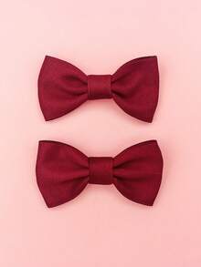 2pcs Pet Bow Hairpin Frog Buckle Cats&Dogs Cute Hair Clip Prevent Dropping - Burgundy - View 10