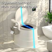 [RVTENRIO]Portable Travel Toilet Chair For Adults - Odor-Proof, Easy-To-Clean Sanitary Camping Toilet With Handrails, Backrest, Lid, And Toilet Stand - Ideal For Tents, RVs, Sea Fishing, Outdoor Adventures, And Hiking - 彩色 - 查看 6