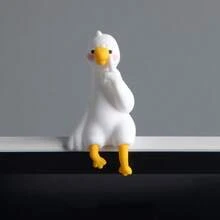 Desktop Emotion Stabilizing Stress Relief Drip Glue Squeaky Duck Decor For Computer, Car Dashboard, Screen
