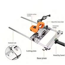 Guia Circular Ajustável para Serra, Adequado para Marcenaria de Precisão - Localizador de Borda de Cortador Elétrico com Estrutura de Metal e Mecanismo de Fixação, Permite Corte Reto e Limpo em Tábuas de Madeira, Ferramenta de Marcenaria