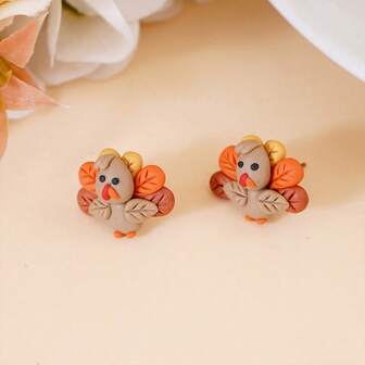 1 Pair HALLOWEEN Thanksgiving Polymer Clay Earrings Set Cute Ghost & Moon Dangles, Long Ghost Drops, Pumpkin Jack-O'-Lantern Studs, Black Cat Studs, Skull Cross Bones Studs, Candy Swirl Dangles -Kawaii Spooky Costume Jewelry For Women Girls, Lightweight Statement Gift