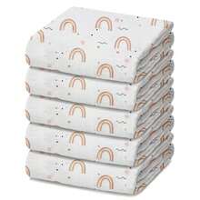 Pack Of 5 Luxury Cloth Diapers 70x70cm High Quality Minasrey Assorted Prints For Babies And Newborns In 100% Thick Cotton Fabric Double Extra Absorbent - Ideal For Layette And Maternity - 中性的 - 查看 9