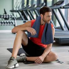 Vnoss Microfiber Gym Towels Working Out, Quickly Dry Yoga Towels Men & Women Tennis, 16 Inch X 27 Inch, 6 Pack, Black