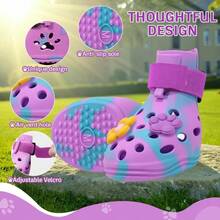 Dog Shoes For Hot Pavement NonSlip Dog Boots For Small Medium Large Dogs Adjustable Straps Paw Protectors Easy On Off Purple M - Màu tím - Xem 2