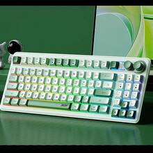 Acer OKR 234 三模無線鍵盤 機械手感輕音按鍵 多功能快捷鍵 USB接口即插即用 商務辦公遊戲全能週邊 - 綠色 - 查看 7