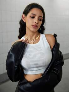 DareSee 1pc Elegant Metal Alloy Multi-Pendant Necklace With Classic Faux Pearl Cross, Western Cowboy Boot, Cowboy Hat, Heart Charm Combination, Fashionable Jewelry For Women Daily Wear, Beach, Party, Festival, Adjustable Chain Length Winter Gifts - Imitation Pearl Cross - View 5