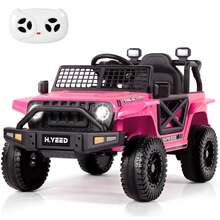 Kids Electric Ride On Car For 3-8, 2 Motors Off Road Truck With 2.4G Remote Control, LED Lights, Music, Horn & Wireless Connection, Battery Powered Ride On Toy For Boys Girls - Pink - View 11