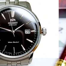 Orient Double Lion Mechanical Men's Watch Fully Automatic Waterproof Mechanical Watch, Steel Band Black Plate RA-AC0F01B10B - Silver - View 2