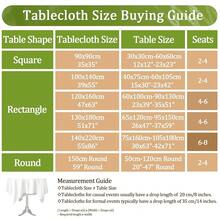 Meioro Striped Tablecloth Round Tablecloths Cotton Blend Table Cloth Washable Tabletop Decorative Fabric Table Cover For Kitchen Dinning (Grey, Round 60 Inch) - 灰色60圓形 - 查看 8