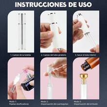 Atomizador Perfume, 2 Atomizador para Perfume Rellenable, Decants Perfumes de 10 ml con 2 Herramientas de Llenado, Etiquetas y Estuche de Piel, Dispensador de Perfumes para Viaje - 10 mlB - Ver 8