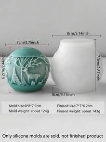 1 Set Of 3 Spherical Embossed Christmas Reindeer Candle Molds, Suitable For DIY Scented Candles, Plaster Diffuser Stones, Resin Casting, And More. Versatile Mold For Christmas Decor, Meditation, And Ambiance Creation. Home Decor Christmas Decorations Room Decor, Christmas Gifts