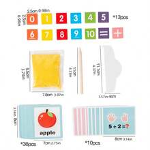 Early Childhood Mathematics Teaching Aids Montessori Two-In-One Finger Operation Sand Painting Game Toy Math Wooden Toys