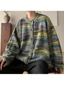 Men Cardigans - Yeşil - Görünüm 9