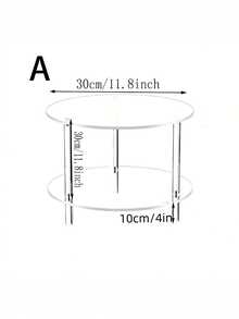 1pc Acrylic Round/Square Table, Double-Layer Round Edge Desk, Lightweight And Disassemblable, Suitable For Living Room, Office Reception, Apartment, Outdoor Party