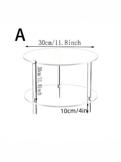 1pc Round Acrylic Table, Double Layer Edge Lightweight Detachable, Living Room, Office Reception, Apartment, Outdoor view 2