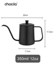 choxila 1pc Black Stainless Steel Coffee Pot, Pour-Over Coffee-Specific Kettle, Espresso Tool, Teapot, Water Kettle, 350ml/12oz & 600ml/20oz, Suitable For Daily Use, Saudi National Day Gifts, Courtyards And Coffee Shops - Coffee Maker - View 13