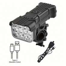 1PC Bicycle Headlight 12 LEDs 5 Modes USB Charge MTB Flashlight Road 2 In 1 Bike Lights With 140dB Horn Warning Cycling Front Lamp